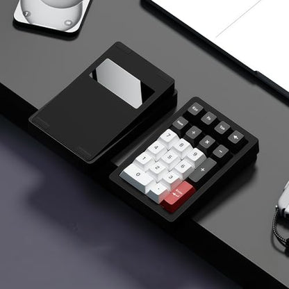 PANDA20 Mechanical Number Pad,VIA/QMK Programmable Macro Numpad Aluminum CNC Hot Swappable Gasket Wireless Numeric Keypad BT5.0/2.4Ghz/USB-C RGB Gaming Keypad for Laptop/PC (Black) - color: Black