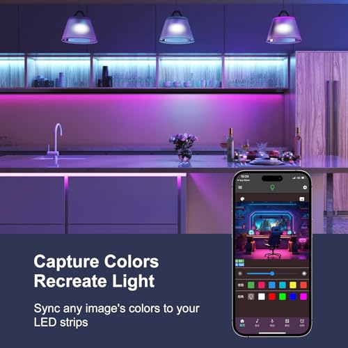 200 FT Led Lights for Bedroom (2 Rolls 100 FT), Music Synchronized Smart Led Strip Lights, Ultra Long with Remote Application Control Bluetooth LED Lights, Color Change RGB Light - size: 200FT