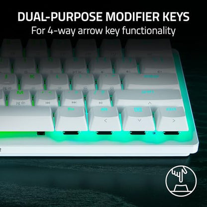 Razer Huntsman V3 Pro Mini 60% Esports Gaming Keyboard, White | Analog Optical Switches, Razer Snap Tap, Rapid Trigger, Adjustable Actuation, Dual-Purpose Mod Keys, Doubleshot PBT Keycaps - color: White, size: Mini 60%, style: 1000 Hz Polling
