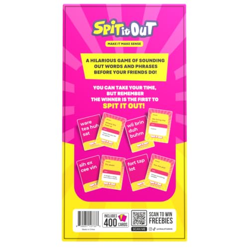Spit It Out Party Game for Adults & Teens 17+ – Fast-Paced Word Guessing Card Game, Sound It Out & Shout the Answer, Funny Group Game for Game Nights, Parties, Gatherings & Icebreakers, 2+ Players