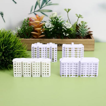 Wakauto Miniature Apartment Building Model 4Pcs Mini Buildings for Diorama Plastic Mini Building Decor for Crafts City Models for Sand Table Layout Home D Cor