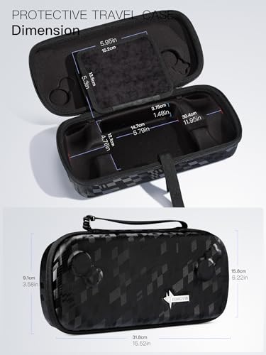 UYIYE Carrying Case for ROG Xbox Ally X/ROG Xbox Ally (2025), Hard Shell Travel Case with Charger Storage Compartment, Crystal Velvet Lining, EVA Protection, Waterproof Portable Carrying Bag, Camo - color: Camo Black