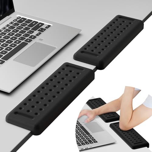 Leolee L-Shaped Desk Elbow Pads for Desk, Black Memory Foam Arm Rest | for Desk with Non-Slip Base, Ergonomic Desk Edge Cushion, Wrist Rest for Computer Keyboard, Typing, Office, Home (2 Piece) - color: Black-30cm-2pcs