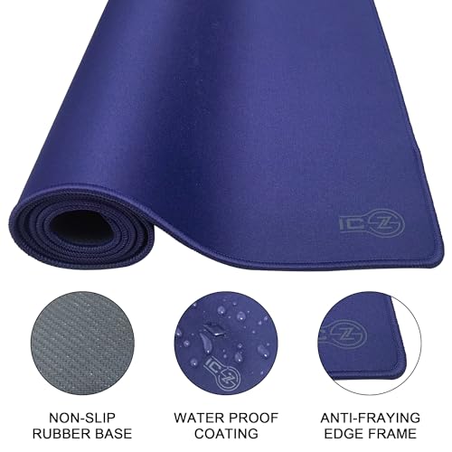 3XL Extended Gaming Mouse Pad/Mat 46"x20"(Navy Blue) - Large & Wide Desk Cloth Mousepad - Stitched/Water Proof/Non Slip Base - color: Navy Blue, size: 3XL 46"x20"