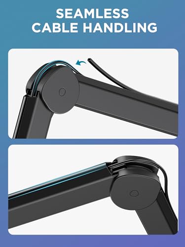 InnoGear Mic Arm Microphone Boom Arm Cable Management for Blue Yeti FIFINE | Desk Mount, Built-in Cable Channel, Extendable, Work with Shure, 3.5 lb Weight Capacity, Heavy-Duty, Easy-to-attach Clamp - color: Black, style: Extended Clamp