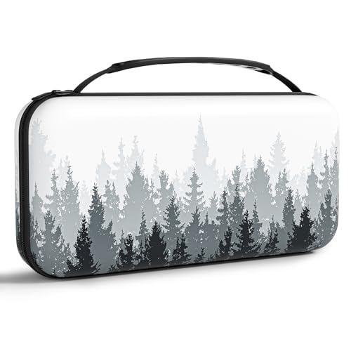 NPOOYI Carrying Case for Nintendo Switch OLED 2021/2017, Hard Shell Cover | Hard Shell Protective Switch Case, Portable Travel Storage Bag with Pockets and Game Holder for Console Joy-Con & Accessories - color: Ink Forest