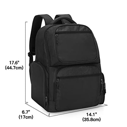 Trunab Backpack Compatible with Xbox Series X/S, Carry Case with Divider | Game Storage Bag Fits 15.6" Laptop, Controller & Cables, Padded Pockets for Gaming Accessories - color: Black Zip