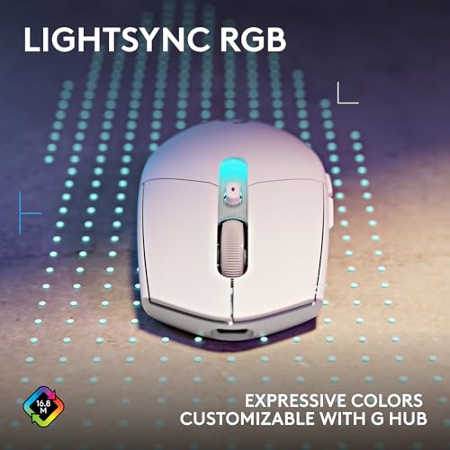 Logitech G305 X Superlight Wireless Gaming Mouse - White | Lightweight 59g, HERO 44K Sensor, RGB lighting, Lightspeed, Bluetooth, 130+ Hr battery life, 6 programmable buttons, PC/Mac - color: White, style: Superlight