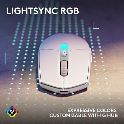 Logitech G305 X Superlight Wireless Gaming Mouse - White | Lightweight 59g, HERO 44K Sensor, RGB lighting, Lightspeed, Bluetooth, 130+ Hr battery life, 6 programmable buttons, PC/Mac - color: White, style: Superlight
