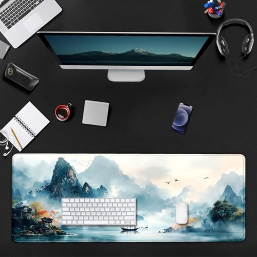 Large Mouse Pad, Desk Mat Computer Keyboard Pad Non-Slip Rubber Base Waterproof with Stitched Edges for Laptop Gaming, Office & Home 31.5 x 11.8 Inch (XL-13) - color: Xl-13