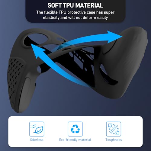 GLDRAM Switch 2 Pro Controller Clear Case, Remote Soft Silicone Protective Cover Skin, Scratch & Shockproof Durable Accessories for Nintendo Switch 2 Pro Controller - Black