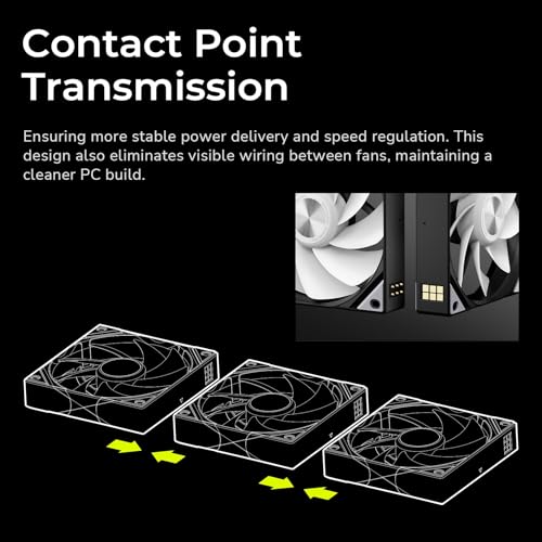 Tryx 120mm Case Fan Reverse Blade ARGB PC Computer Quiet Fan 3in1 Cooler, Upgraded Pogo-Pin Connection with Magnetic Cable，ARGB Gen2 LEDs，New Version ROTA SL，Black - color: 3in1 Black, size: Reverse Fan