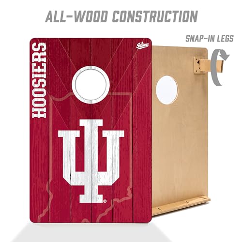 YouTheFan NCAA 2’ x 3’ Wood Cornhole Game with Logo Bags - color: Indiana Hoosiers