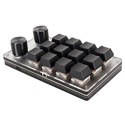 Zyyini Mini Macro Mechanical Gaming Keyboard, USB Red Switch Plug and Play One Handed USB PC Keypad, Ergonomic Customized Knobs, for for Vista, for Linux, for OS X (12