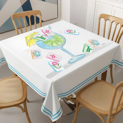 Hahafelt Mahjong Table Cloth for Card Table Washable Mahjong Cocktail Tablecloth 55 x 55 Inch Square Party Tablecloth Gift Game Cover for Party Restaurant Indoor and Outdoor Dining Various Gatherings