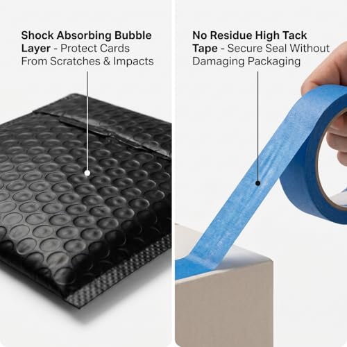 ANSSDO 302 Pcs Trading Cards Shipping Supplies Packaging Protector Kit | Include 100 Packs Bubble Mailers and 200 Pieces Cardboard Sheets for Collectible Cards Mailing Packaging or Wrap Envelopes