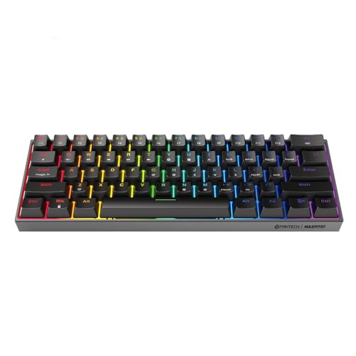 FANTECH Maxfit61 RGB 60% Gaming Keyboard - Hot Swappable Blue Switches, Black - color: BlueSW(Clicky)-Black