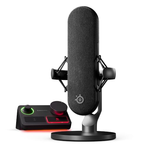 SteelSeries Alias Pro Kit — XLR Mic + Stream Mixer — 3x Bigger Capsule for Gaming, Streaming and Podcasting — USB/XLR Interface — Free Sonar Audio Software — Custom Controls — RGB — Single or Dual PC - style: Alias Pro