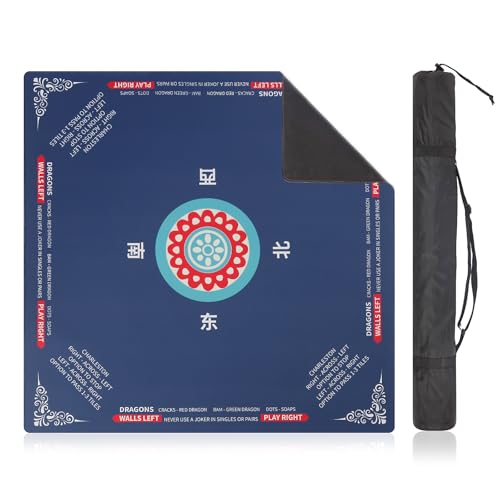 Mahjong Mat - 31.5" Non-Slip Noise Reduction Gaming Mat | Classic Chinese Style, Large Size for Mahjong, Poker, Board Games, Reduces Tile Noise, Protects Tables, Waterproof - style: Classic Chinese Style