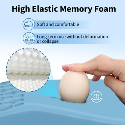 YIWEI Ergonomic Mouse Pad with Wrist Rest for Carpal Tunnel Pain Relief | Memory Foam Wrist Support,Non-Slip Rubber Base, Keyboard Computer Mousepad,Lycra Cloth Surface,Gaming Home Office - color: Blue