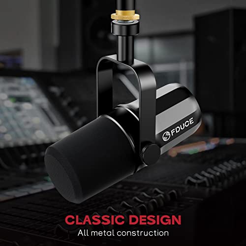 FDUCE XLR Dynamic Microphone for Vocal Recording, Podcasting, Gaming, Live Streaming&Broadcasting, All Metal Cardioid Mic, Voice-Isolating Technology SL40X - style: SL40X
