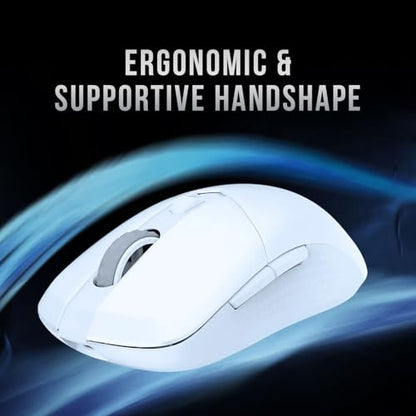 msi Versa 300 Wireless White Gaming Mouse, 8000 DPI, 30M+ Clicks Kailh Switch, Optical Sensor, Ergonomic Ambitextrous Hand Design, RGB Light