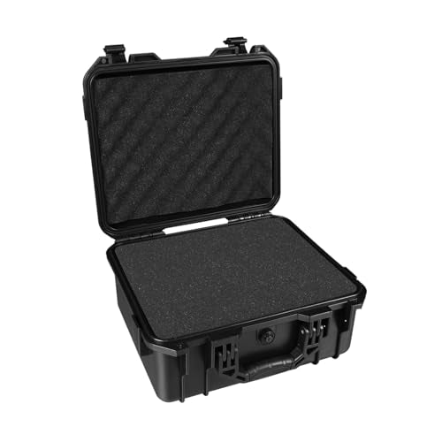 Jack Boss Hard Case, 13.6 x 11.4 x 6 Inch Portable Weather Waterproof Protective Camera Case with Customizable Foam, Fit Use of Drones, Camera, Equipments，Black - color: BLACK, size: 13.6x11.4x6 in