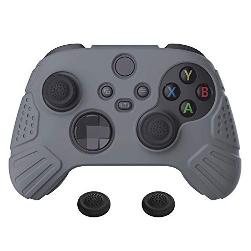 eXtremeRate PlayVital Guardian Edition Gray Ergonomic Soft Anti-slip Controller Silicone Case Cover for Xbox Series X/S, Rubber Protector Skins with Joystick Caps for Xbox Core Wireless Controller - color: Gray