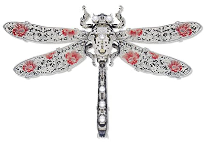 Piececool 3D Puzzles for Adults, Dragonfly Metal Model Building Kits Insect Themed Brooch Assembling DIY Crafts Creative Birthday Gifts,25Pcs - color: Dragonfly