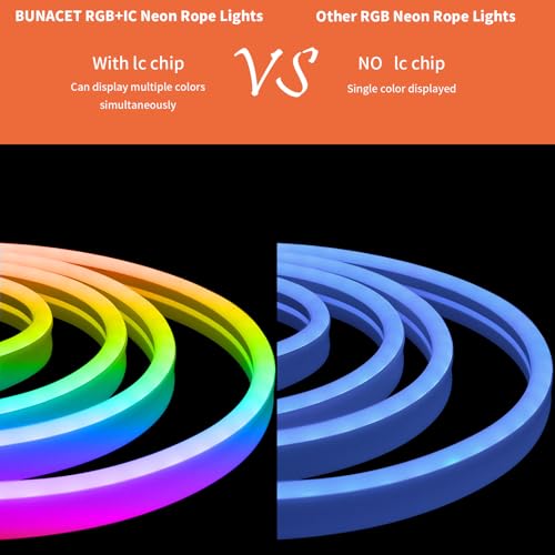 26FT LED Neon RGBIC Lights, Flexible IP65 Waterproof Outdoor LED Lights | with RF Remote & APP Control, Music Sync,DIY Design, 24V LED Strip Lights for Gaming Livingroom Wall Christmas Decor - size: Neon-RGB+IC-26ft
