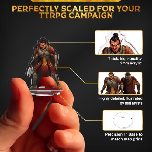 Skinny Minis Evil Minions Miniatures Set, 12 Medium Flat Minis for TTRPG