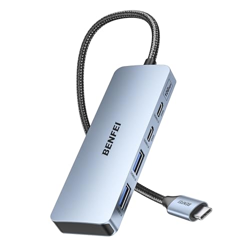 BENFEI USB C Hub 10Gbps, 4 Ports USB 3.2 Adapter with 2*USB-C and 2*USB-A 3.2 Ports Compatible for MacBook Pro/Air M2 M1, iPad, Dell, HP, Samsung(Not Support Monitor)