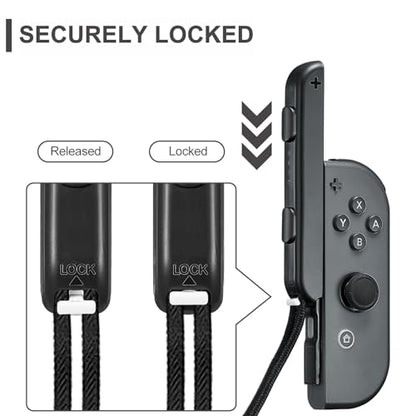 Gepicest Wrist Strap for Joycon 4 Pieces Switch Parts Accessories Controller Attachments Compatible with Joy Con, Dual Remote Comfort Controller Straps Black White 2 Pairs - color: Black/White