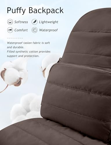 Uselike Travel Backpack for Women, 15.6 Inch Laptop Backpack, Quilted College Bookbag, Cute Work Backpacks, Water Resistant (Dark Brown) - color: Dark Brown