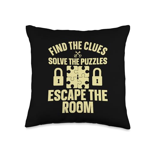 Funny Escape Room Art for Men Women Escape Game Escape Room Throw Pillow - size: 16x16