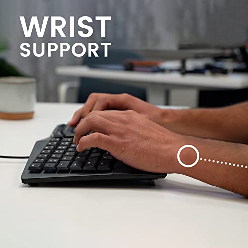 Perixx PERIBOARD-335RD Wired Ergonomic Mechanical Compact Keyboard - Low-Profile Red Linear Switches - Programmable Feature with Macro Keys - Compatible with Windows and Mac OS X - US English - style: Wired Linear