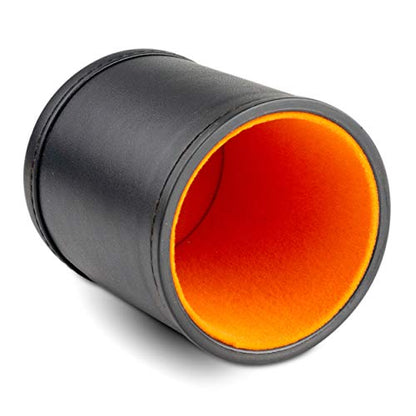 Leather Dice Cup for Board Games, Orange Felt Lining - style: Florida Orange