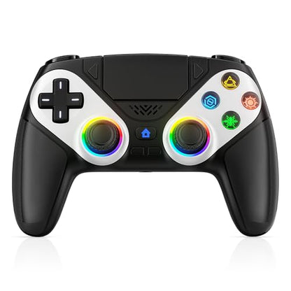 Xexvyrin LED Wireless Controller for PS5, Compatible with PS5 Pro/Slim/PC, Dual Vibration, Macro/Turbo Function, 3.5mm Audio Jack,1000mAh Battery, 6-Axis Motion Control Gamepad with Speaker - color: black