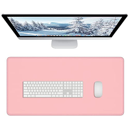 Dapesuom Large Gaming Mouse Pad, Extended Mouse Mat with Stitched Edges, Full Size Keyboard Pad with Non-Slip Base, Big XXL Computer Desk Mats for Gamer, Laptop, Office, 31.5 x 15.7in, Pink - color: Pink, size: 31.5L x 15.7W inches