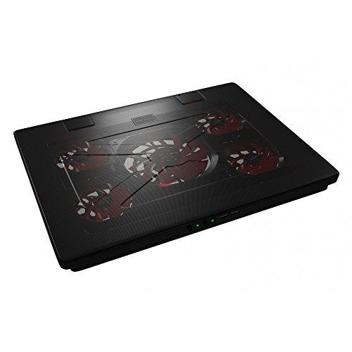 Mars Gaming MNBC2 Laptop Cooling Pad (Up to 17.3 Inches, 5 Fans, Red LED, 2x USB 2.0, Black)