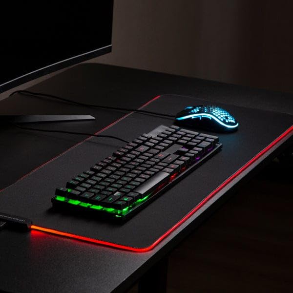 Desky LED Gaming Mouse Pad - Extended RGB Mouse Mat with 10 Lighting