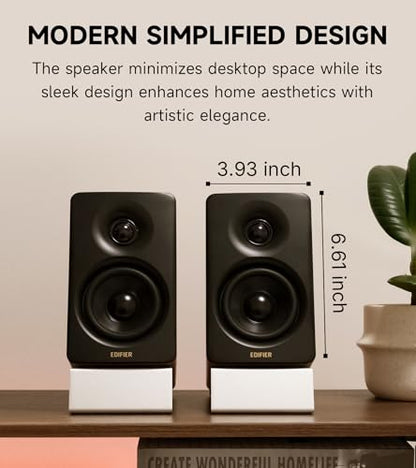 Edifier M60 Multimedia Speaker Bluetooth 5.3, 66W RMS, Hi-Res Audio & Hi-Res Wireless Audio, LDAC,3" Mid Bass & 1" Tweeter, USB-C & Aux Inputs, Compact Desktop Speaker – Classic Oak - color: Classic Oak