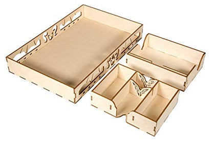 The Broken Token Untold Journeys Box Organizer for The Lord of The Rings: Shadowed Path - Wood Storage Box with Multiple Trays - Wooden Game Organizer - style: Shadowed Path