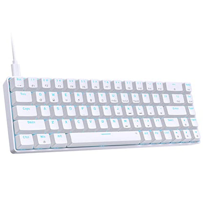 DIERYA T68SE 60% Gaming Mechanical Keyboard,Ultra Compact Mini 68 Key with Brown Switch Wired Keyboard,Anti-Ghosting Keys, for Windows Laptops and PC Gamers,White - color: White/Brown Switch, size: Wired