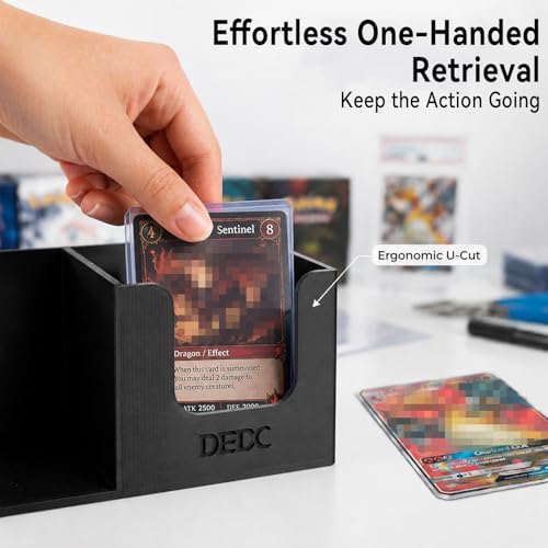 DEDC 3-Slot Toploader Dispenser and Card Caddy with Penny Sleeve Holder | Compact 3D-printed PLA organizer with quick-access slots for semi-rigid holders, grading prep, live breaks and order packing. - size: 3slot