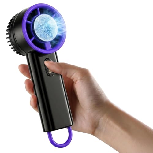 Handheld Fan with Cooling Plate - 3-Speed Adjustable Wind, 199 Speed Portable Fan, Portable and Efficient Cooling Design for Summer Outings, Office, Sports, and Travel Use (Black) - color: Black