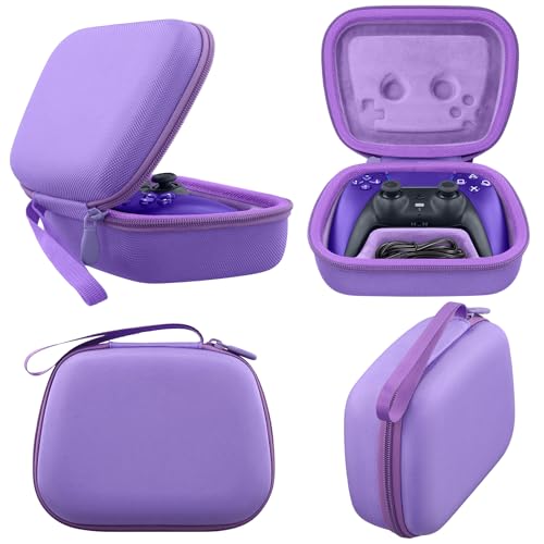 Baval Hard Case for Playstation 5 PS5 DualSense Wireless Controller | Protective Storage Box, Specifically Design for PS 5 Controller, Soft Velvet Lining, Customized Slots, Snug Fit, Purple Case - color: Purple Hard Case