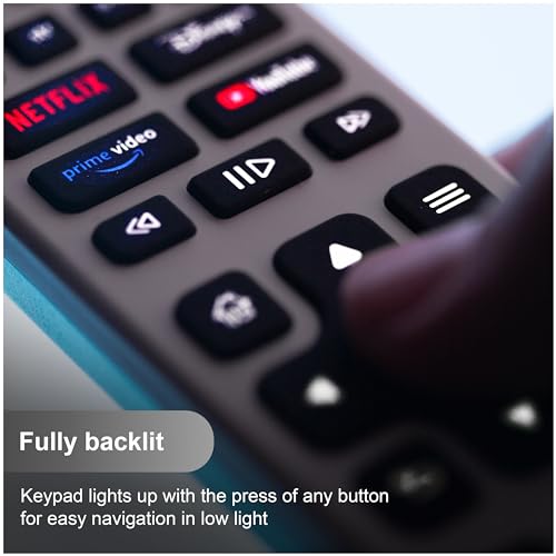 GE Rechargeable TV Remote Control, Universal Remote Control, Backlit | Samsung TV Remote Control Replacement for Smart TVs, Apple TV, Sony, Roku Replacement Remote, LG TV, 4-Device, 80984
