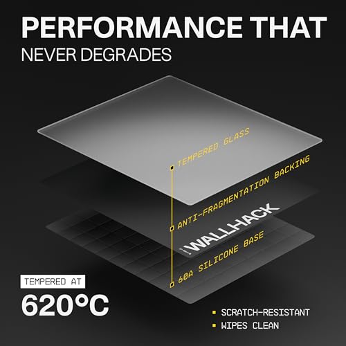 Wallhack SP-004A Glass Gaming Mouse Pad, Medium 15.4x17.7 in, Black | Tempered Glass Mousepad For FPS & Esports, Compact Precision Surface With Smooth Tracking & Non-Slip 60A Silicone Base - color: SP-004A Compact | Black