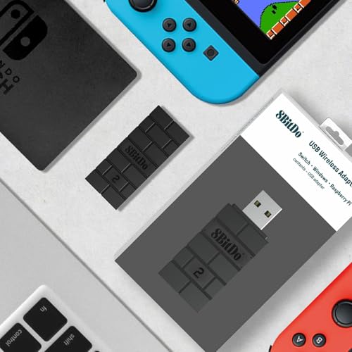 8Bitdo Adapter Switch Controller Adapter 2 USB Wireless for Windows, Mac & Raspberry Pi, Compatible with Xbox Series X & S, PS5/PS4/PS3 Controllers